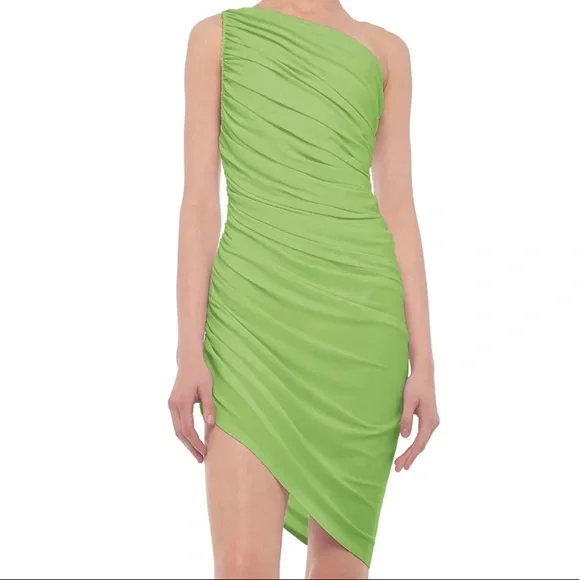 Norma Kamali Diana Mini Dress in Green - Size S